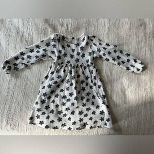 Zara Kids White and Black Floral Casual Dress